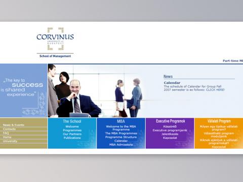 Corvinus MBA weboldal